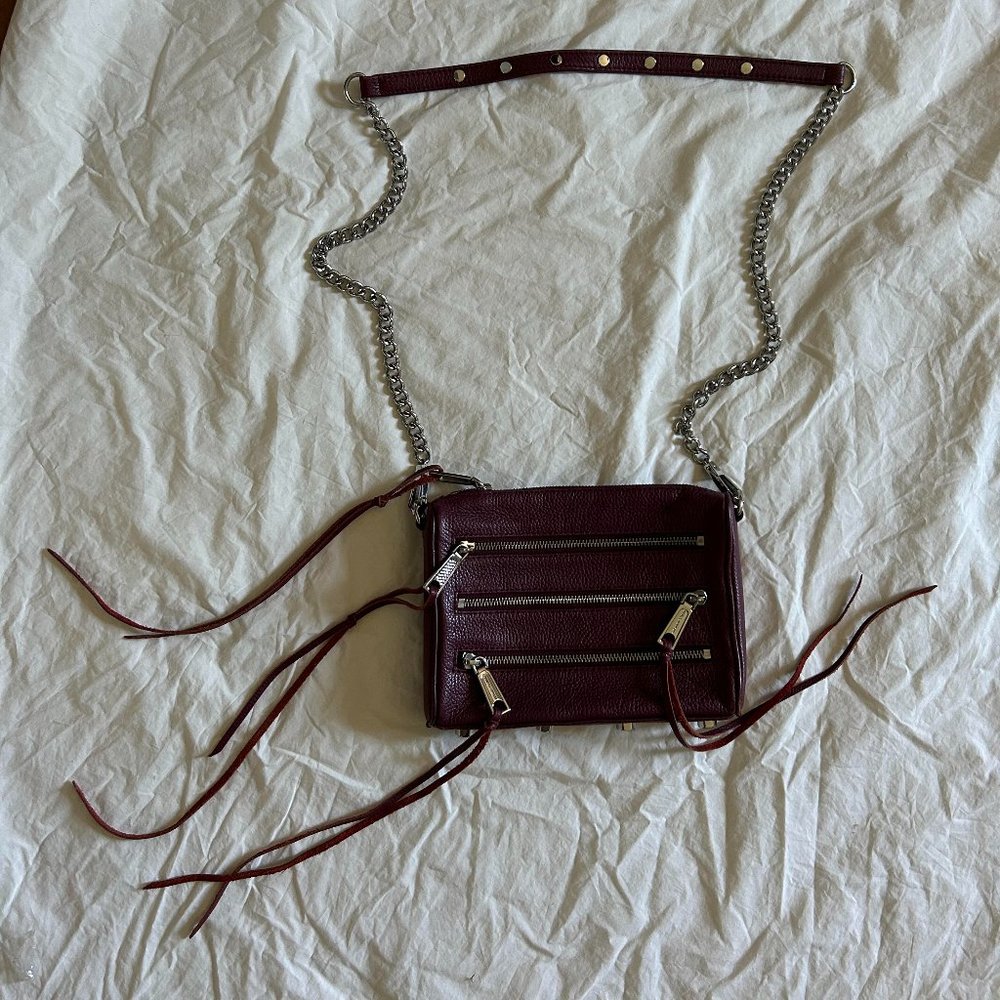 Rebecca Minkoff Crossbody Leather Bag in Port Color 5 Zip